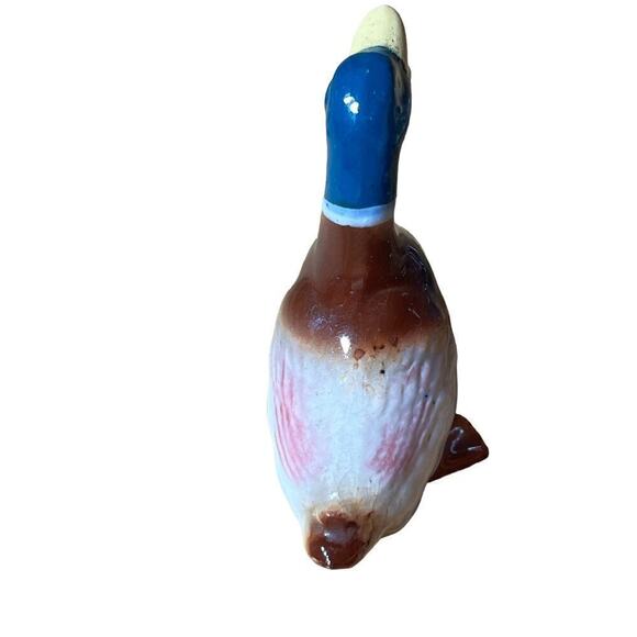 Vintage small Ceramic Mallard Duck Figurine/shelf sitter.Ducks.Waterfowl.3" tall - Picture 3 of 4
